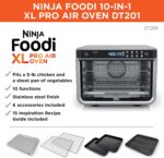 Ninja Air Fryer & Toaster Oven | Foodi Series, XL Pro Air Oven Kitchen Countertop Convection | 10-in-1 Functions | Fits a 5-lb Chicken & Sheet Pan of Vegetables | 1800 Watts | Stainless Steel | DT201