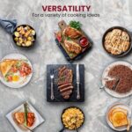 Elite Gourmet EG6203 Extra Deep 16"x13"x3.2" (10.5Qt.) Scratch Resistant, Easy Pour Spout, Dishwasher Safe, Non-stick Electric Skillet with Vented Glass Lid, Adjustable Temperature, Black