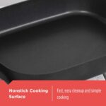 BLACK+DECKER Electric Skillet, Variable Temperature Control, Nonstick Cooking Surface, Dishwasher Safe, Tempered Glass Lid, 12"x15"