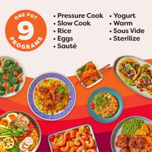 Instant Pot, 6-Quart Whisper Quiet 9-in-1 Electric Pressure Cooker, Slow Rice Steamer, Sauté, Yogurt Maker, Warmer & Sterilizer, Free App with 800+ Recipes, Stainless Steel