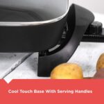 BLACK+DECKER Electric Skillet, Variable Temperature Control, Nonstick Cooking Surface, Dishwasher Safe, Tempered Glass Lid, 12"x15"