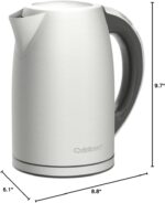 Cuisinart PerfecTemp 1.7-Liter Electric Kettle, Cordless Electric Tea Kettle, 1500W for Fast Heat-Up, 6 Preset Temperatures, 30-Minute Keep Warm, Stay Cool Nonslip Handle, CPK-17P1