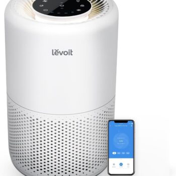 LEVOIT Air Purifier for Home Bedroom Dorm Room, Smart WiFi Alexa Control, AHAM VERIFIDE, 3-in-1 Filter with HEPA Sleep Mode for Allergens, Pollutants, Smoke, Dust, Core 200S-P, White