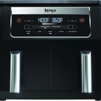 Ninja Foodi DZ090C 5-in-1, 6-qt. 2-Basket Air Fryer with DualZone Technology, Black