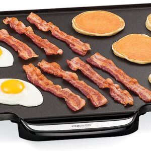 Presto 07061 22-Inch Electric Griddle with Removable Handles - Extra Large, Nonstick Ceramic, PFAS Free, Adjustable Temperature & Cool-Touch Handles, Black