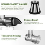 Cold Press Juicer Machines, AMZCHEF Slow Masticating Juicer with Reverse Function, High Juice Yield, Easy Clean with Brush, Recipes for High Nutrient Fruits and Vegetables, Black