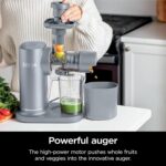 Ninja NeverClog Cold Press Juicer, Powerful Slow Juicer with Total Pulp Control, Countertop, Electric, 2 Pulp Functions, Dishwasher Safe, 2nd Generation, Steam Gray, JC151SL