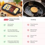 DASH Deluxe Everyday Electric Griddle with Dishwasher Safe Removable Nonstick Cooking Plate for Pancakes, Burgers, Eggs and more, Includes Drip Tray + Recipe Book, 20” x 10.5”, 1500-Watt - Black