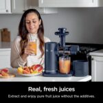 Ninja NeverClog Cold Press Juicer, Powerful Slow Juicer with Total Pulp Control, Countertop, Electric, 2 Pulp Functions, Dishwasher Safe, 2nd Generation, Blue/Navy, JC151NV