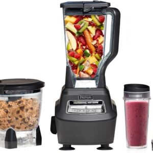 Ninja Mega Kitchen System, 1500W, 72 oz. Full-Size Blender & 8-Cup Food Processor with (2) 16 oz. To-Go Cups, Total Crushing Technology - Smoothies, Ice Crushing, Purees, Dough & More, Black, BL770