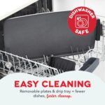 DASH Deluxe Everyday Electric Griddle with Dishwasher Safe Removable Nonstick Cooking Plate for Pancakes, Burgers, Eggs and more, Includes Drip Tray + Recipe Book, 20” x 10.5”, 1500-Watt - Black