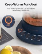 Vianté Electric Kettle With Infuser For Loose Leaf Tea. Hot Tea Maker With Temperature Control And Automatic Shut Off. Kettle With Brewing Programs. 1.5 Liters Capacity | Midnight Blue Color