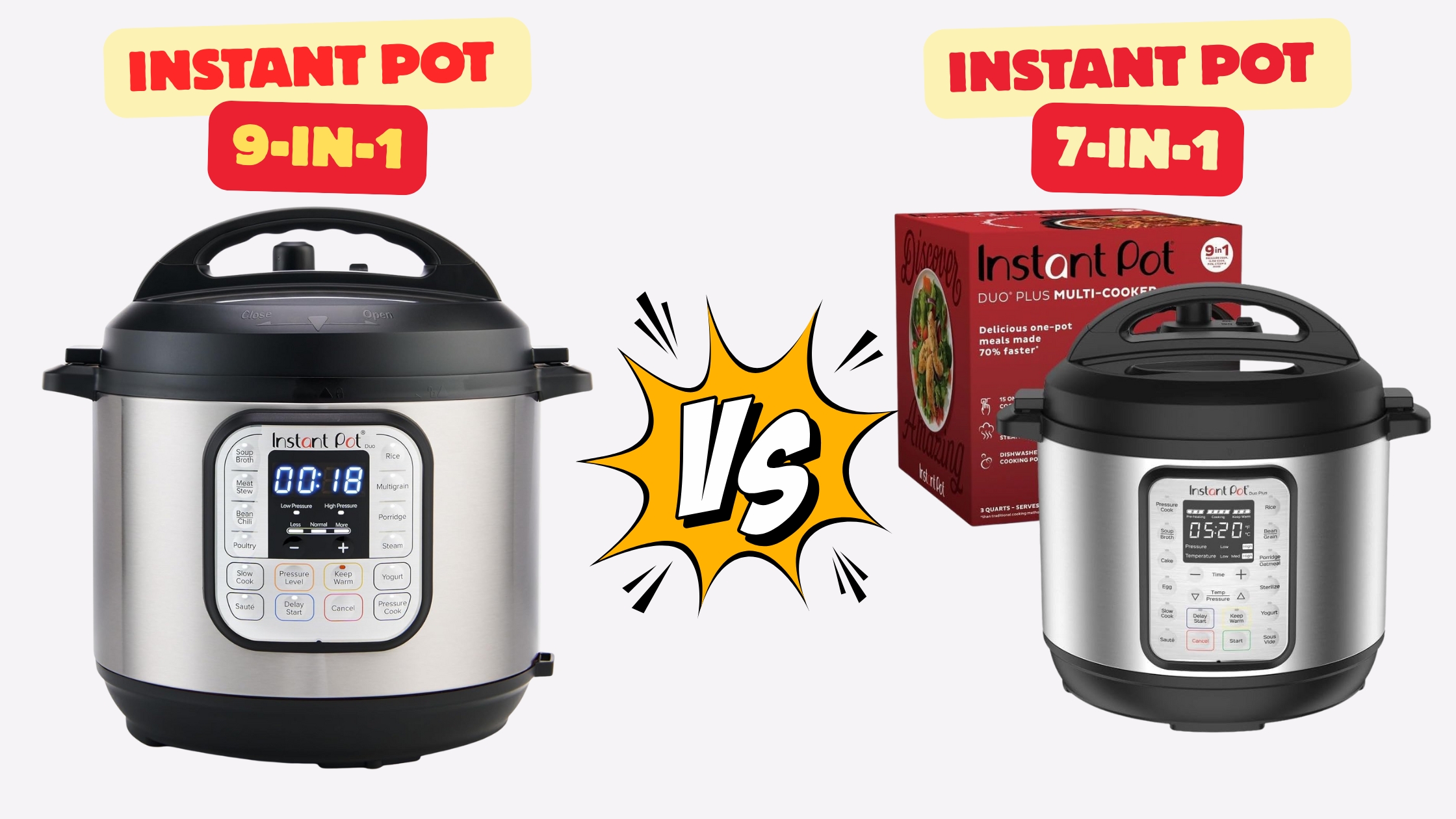 Instant pot duo 7-in-1 vs 9-in-1