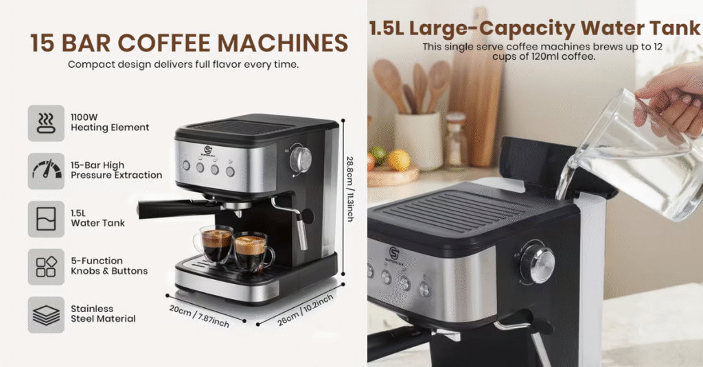 SUPERLEX 15 Bar Espresso Coffee Machine
